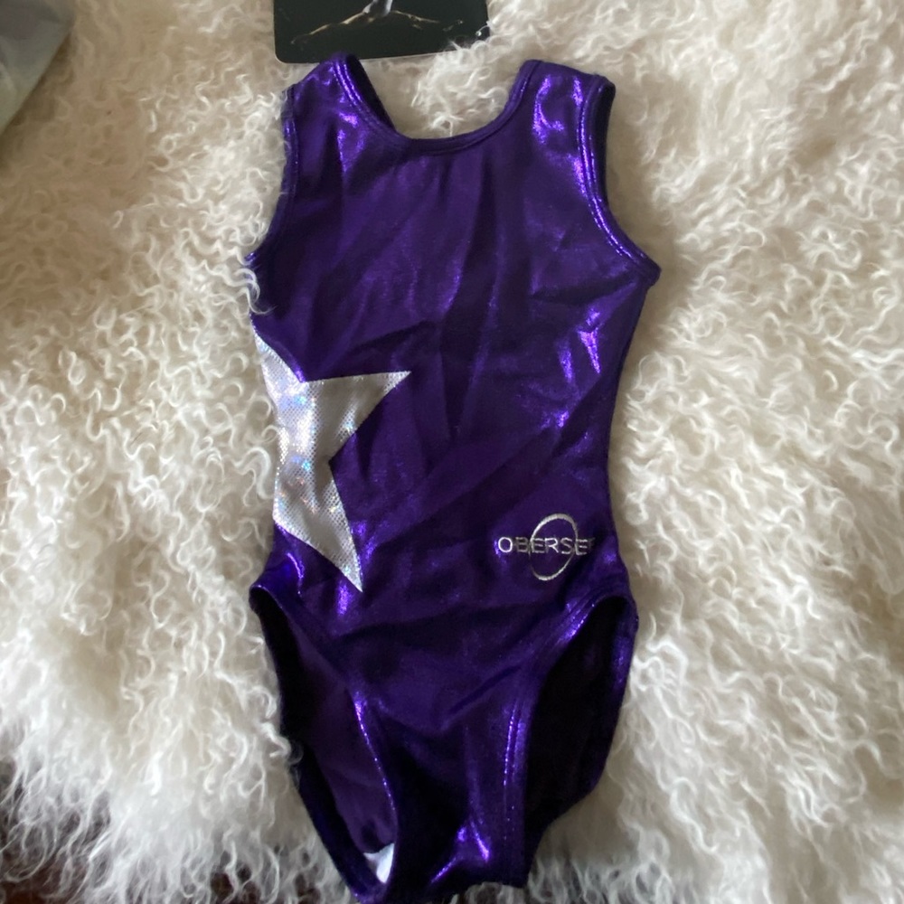 New- Obersee K Gymnastics Leotard- Purple Star XXS